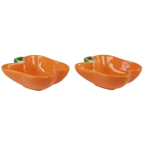 Floristik24 Ciotole in ceramica decoro peperone arancio 16x13x4,5cm 2pz