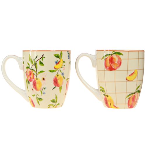 Prodotto Tazza in ceramica pesche tazza decorazione ceramica H10,5 cm 2 pezzi