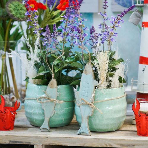 Floristik24 Cachepot in ceramica, fioriera, vaso di fiori motivo ondulato Ø12,5cm 3pz