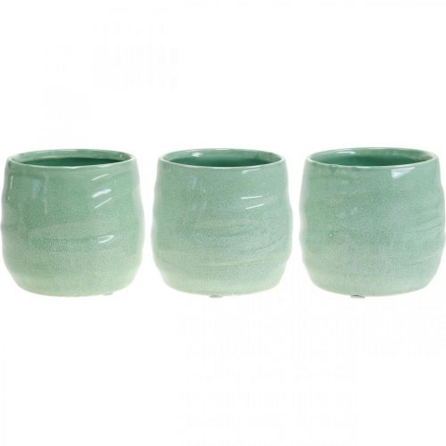 Floristik24 Cachepot in ceramica, fioriera, vaso di fiori motivo ondulato Ø12,5cm 3pz