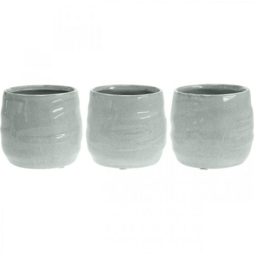 Floristik24 Fioriera, ceramica per piantare, vaso decorativo ondulato Ø12,5cm 3 pezzi