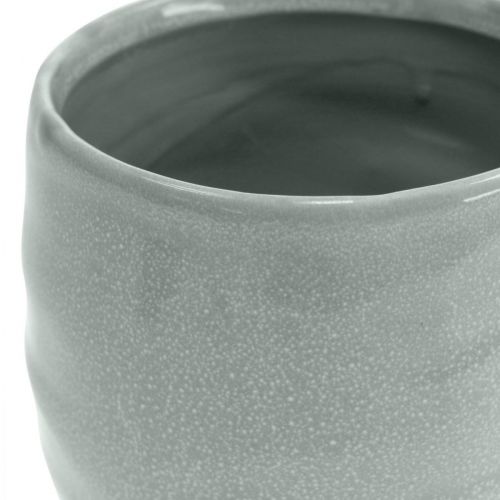 Prodotto Fioriera, ceramica per piantare, vaso decorativo ondulato Ø12,5cm 3 pezzi