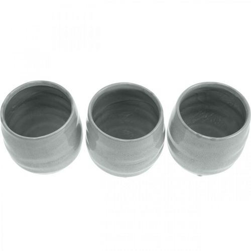 Floristik24 Fioriera, ceramica per piantare, vaso decorativo ondulato Ø12,5cm 3 pezzi