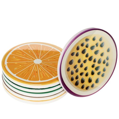 Floristik24 Set di sottobicchieri di frutta, design di frutta, decorazione da tavola, cucina e soggiorno, 10 cm, 6 pezzi