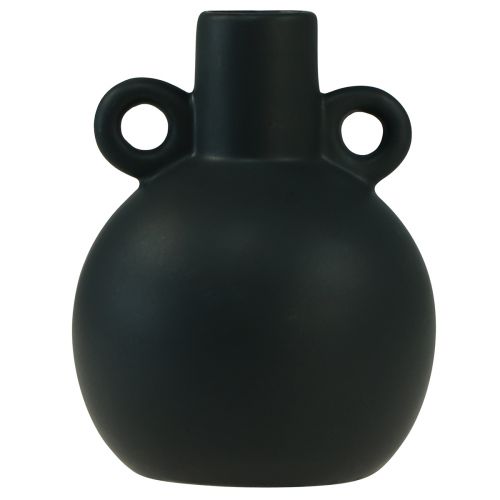Vaso in ceramica mini vaso manico nero in ceramica Ø8,5 cm H12 cm