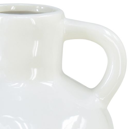 Prodotto Vaso in ceramica vaso bianco con 2 manici in ceramica Ø7cm H11,5cm