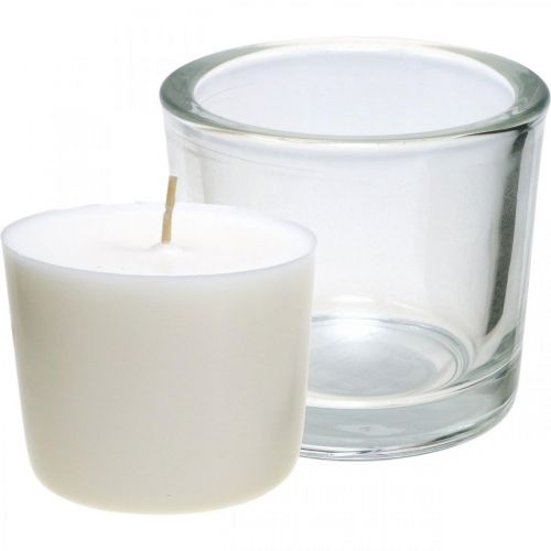 Candela in vetro Candela in cera candela bianca Ø9cm H8cm