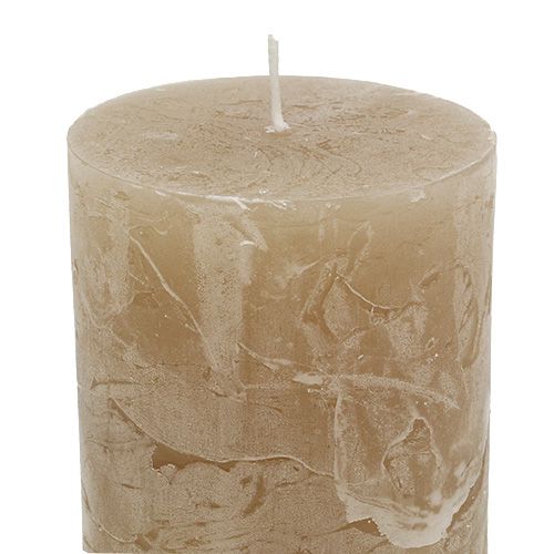Floristik24 Candela marrone chiaro 60mm x 140mm 8 pezzi