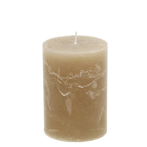 Floristik24 Candela marrone chiaro 85mm x 120mm 4 pezzi