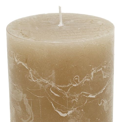 Floristik24 Candela marrone chiaro 85mm x 120mm 4 pezzi