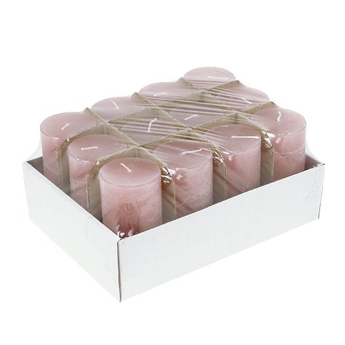 Floristik24 Candela rosa antico 50mm x 100mm tinta 12pz