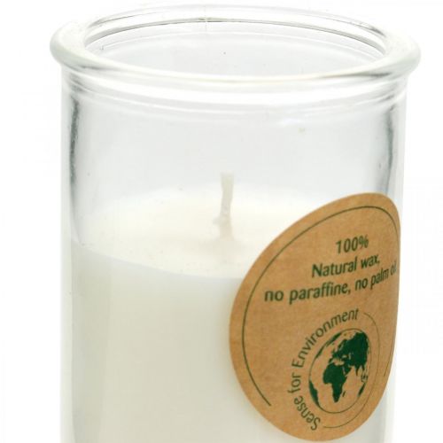 Floristik24 Candela in vetro cera di soia candela di soia con sughero bianco Ø5.5cm H8.5cm