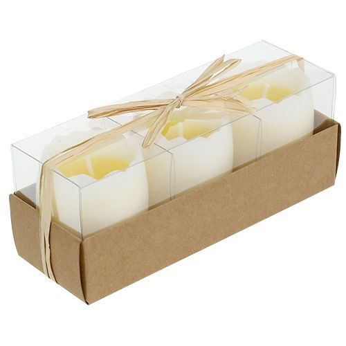 Floristik24 Candela in un uovo giallo 5,5 cm 3 pezzi