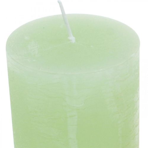 Prodotto Candele a colonna tinta unita verde lime​​​​​​​ 60×100mm 4 pz