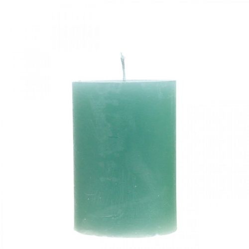 Candele a colonna tinta unita verde chiaro giada 70×100 mm 4 pz