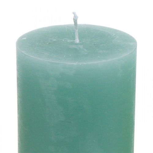 Prodotto Candele a colonna tinta unita verde chiaro giada 70×100 mm 4 pz