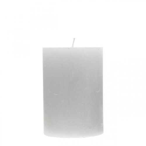 Candele a colonna tinta unita grigio chiaro 70×100mm 4pz