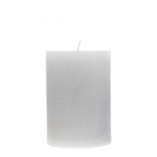 Floristik24 Candele a colonna tinte grigio chiaro 70×100mm 4pz