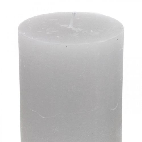 Prodotto Candele a colonna tinte grigio chiaro 70×100mm 4pz