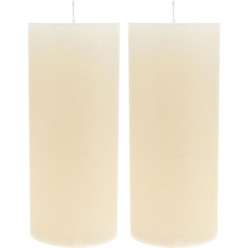 Prodotto Candele a colonna tinta unita bianco crema 85×200mm 2pz