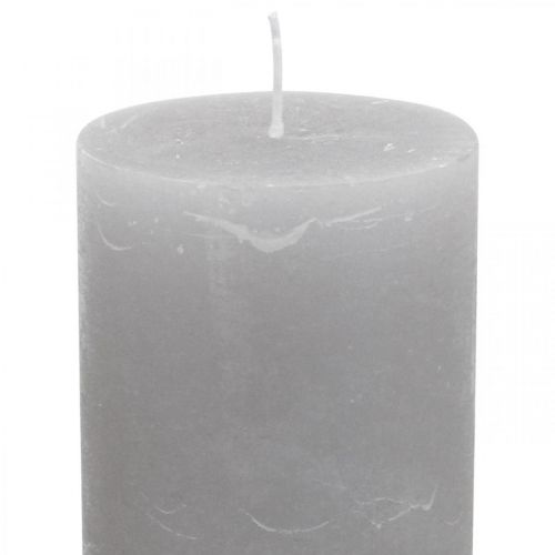 Prodotto Candele a colonna tinta unita grigio chiaro 85×200 mm 2 pz
