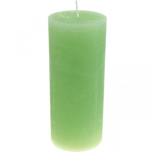 Candele a colonna tinta unita verde chiaro 85×200mm 2pz