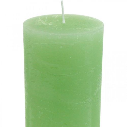 Prodotto Candele a colonna candele tinta unita verde lime​​​​​​​ 85×200mm 2 pz