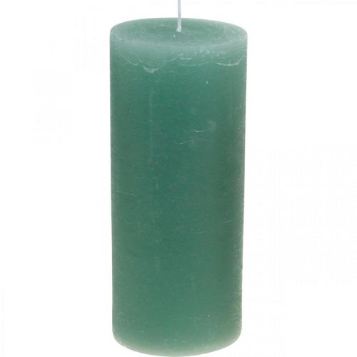 Prodotto Candele a colonna giada verde tinta 85×200mm 2pz