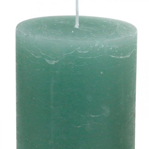 Prodotto Candele a colonna giada verde tinta 85×200mm 2pz