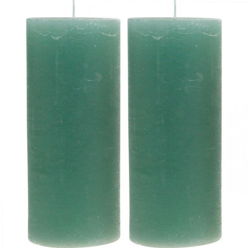 Prodotto Candele a colonna giada verde tinta 85×200mm 2pz