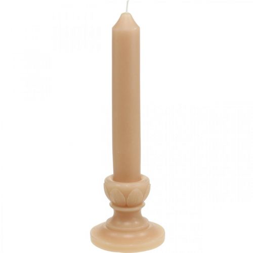 Deco Rod Candle Salmon Nostalgico Candela Decorazione Cera Tinta Unita 25cm