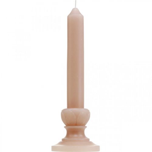 Floristik24 Candela decorativa rosa nostalgia candela cera tinta unita 25cm