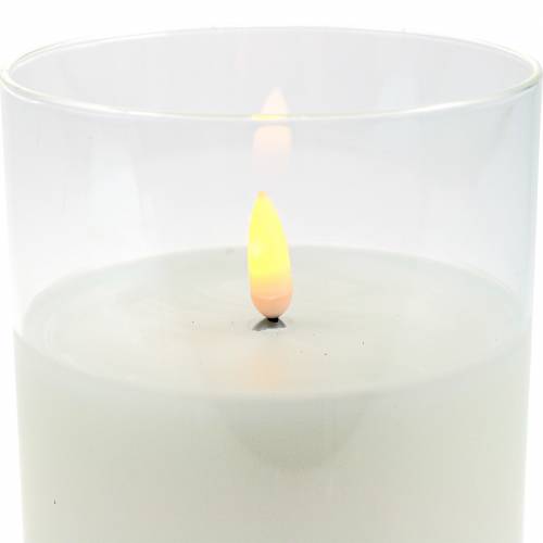 Floristik24 Candela LED lanterna decorativa in vetro vera cera Ø10cm H15cm