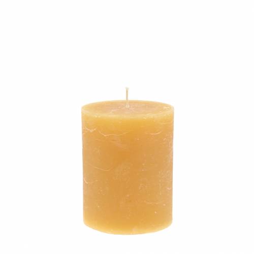 Prodotto Candele tinta unita color miele 70×80mm 4pz