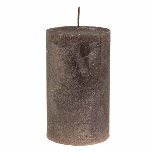 Floristik24 Candele tinta unita rame metallizzato 85×150mm 2pz