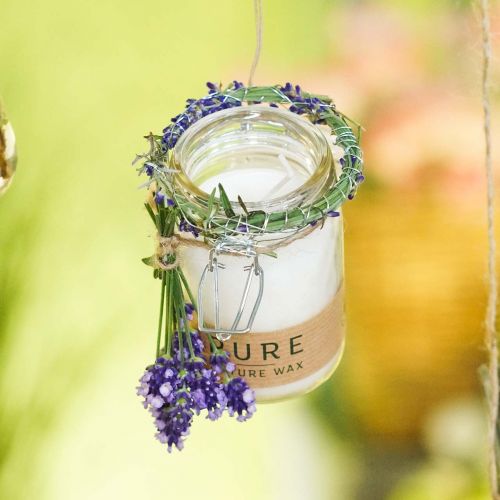 Prodotto Candela in una decorazione di vetro con coperchio Pure Nature candela di cera cera d&#39;api olio d&#39;oliva