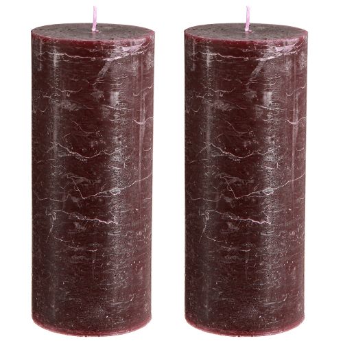 Prodotto Candele Candele a colonna bordeaux tinta unita 85x200mm 2 pz