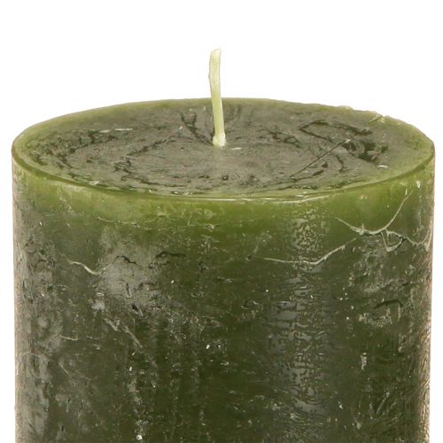 Prodotto Candele verde 3 colori pilastri in tinta unita 70x100mm 12 pz