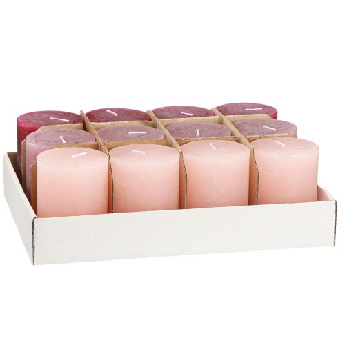 Prodotto Candele Candele pilastro Pink Berry 3 colori 60x80mm 12 pz