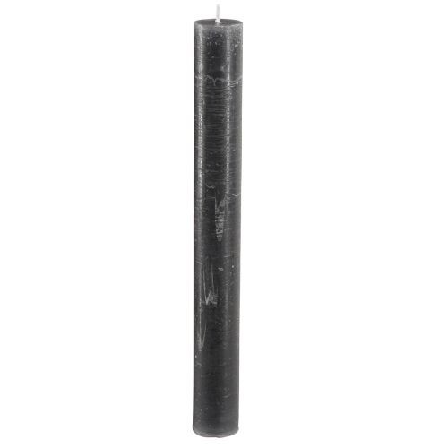 Floristik24 Candele in stick tinta unita antracite 34x300 4 pz