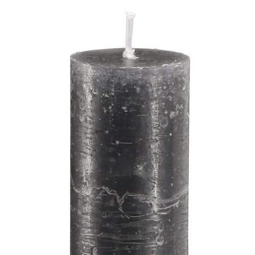 Floristik24 Candele in stick tinta unita antracite 34x300 4 pz