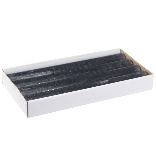 Floristik24 Candele in stick tinta unita antracite 34x300 4 pz