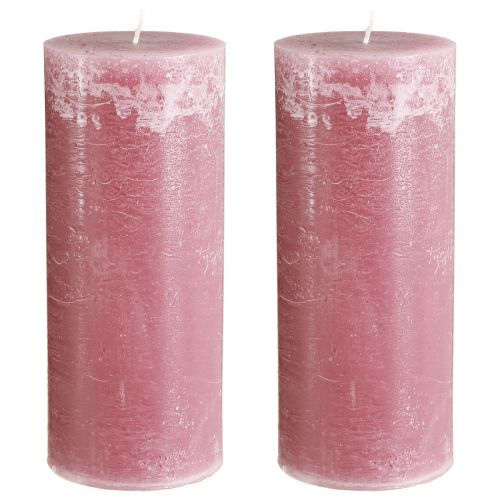 Prodotto Candele in rosa candele a colonna rosa antico 85×200 mm 2 pz