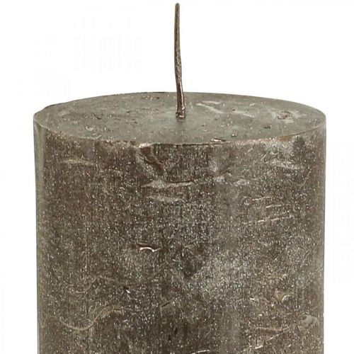 Prodotto Candele a colonna candele colorate in tinta unita rame 70x100mm 4 pz