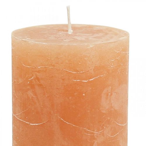 Prodotto Candele in tinta unita Candele a colonna Arancione Pesca 70×100 mm 4 pz