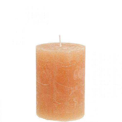 Candele in tinta unita Candele a colonna Arancione Pesca 70×100 mm 4 pz