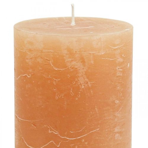 Prodotto Candele in tinta unita Candele a colonna Arancione Pesca 70×120 mm 4 pz