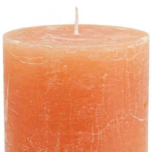 Prodotto Candele in tinta unita Candele a colonna arancione pesca 85×120mm 2pz