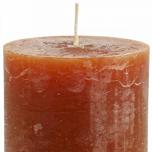 Prodotto Candele in tinta unita Candele a colonna rosso-marrone 85×120 mm 2 pz