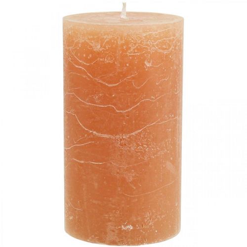 Prodotto Candele in tinta unita Candele a colonna arancione pesca 85×150mm 2pz